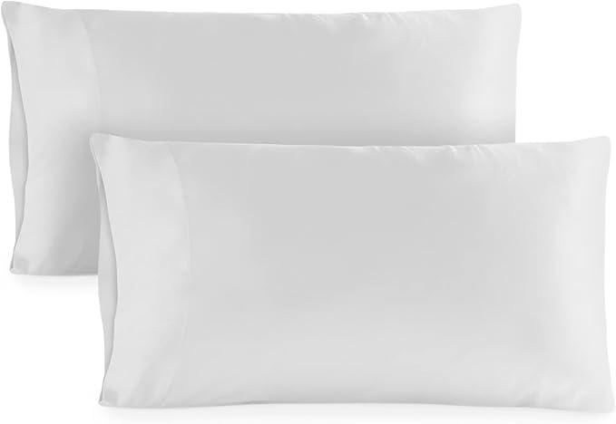 Hotel Sheets Direct Queen Size Pillowcases 2 Pack, 20x30 Inch, Cooling, Breathable Pillow Cases, 100% Viscose Derived from Bamboo Pillow Covers, Silky Soft for Hair & Skin, Elegant Bedroom, White