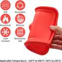 Replacement Lids for Pyrex 7211-PC 6 Cup Rectangle, Silicone Storage Cover Lid for Glass Bowl 2 Pack with Date Mark Red