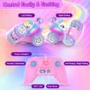Unicorn Remote Control Car for Girls 3 4 5 6 7 8 Years Old, Birthday Gift | Pink Monster Truck with Colourful Light 360°Flip RC Stunt Car Rechargeable Kids Toy Present Juguete Carros Regalo Para Niñas