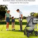 Golf Stroller Attachment - Universal Steel Golf Club Holder for Strollers,16-Club & 12-Ball Capacity with Adjustable Straps,Fits Single & Double Strollers,Ideal Golf Gift for Parents