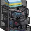 Mind Reader Desktop Accessory Storage, Paper Binder Clip Basket, Workspace, Office, Metal Mesh, 4.75"L x 5"W x 8"H, Black