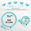 Weighted Hula Circle with 26/32 Links(56-66 Inch) for Adults Weight Loss, Infinity Fitness Hoop Plus Size, for Women Smart Exercise Equipment (26Links-Blue Green)