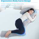 EKEPE Body Pillow with Cover, 68 Inches Memory Foam Full Body Pillow for Side Sleeper, Long Pregnancy Pillow with Contour Support for Back, Knee, Leg Relief - Medium Grey