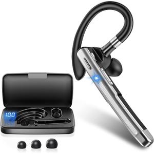 Boytond Bluetooth Earpiece V6.1,Wireless Handsfree Headset with Mic Silver