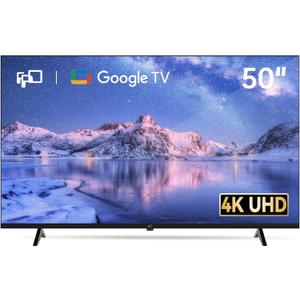 FPD 50 Inch Smart TV, 4K LED Google TV with Google Play Built-in Google Cast, HDR 10, MEMC, Voice Remote, Dolby Audio, UHD Stream Live Television (CG50-C3,2024)