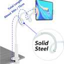 MAGIPEA Gooseneck Tablet Holder for Bed, Flexible Tablet Stand Holder with 360 Adjustable, Hands Free Tablet Mount Clip, Compatible with iPad/Kindle/Switch/Galaxy Tabs, More 4.7-13" Devices (White)
