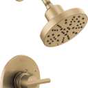 Delta Faucet Nicoli 14 Series Single-Handle Gold Shower Faucet, Shower Trim Kit with 5-Spray H2Okinetic Shower Head, Champagne Bronze 142749-CZ (Shower Valve Included)
