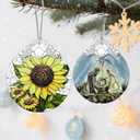 Stained Glass Ornament, Christmas Ornaments, Christmas Decorations for Tree, Holiday Ornament, Gifts for Flower Lovers, Holiday Party Gifts, Gift Ideas & Xmas Gift - Sunflower