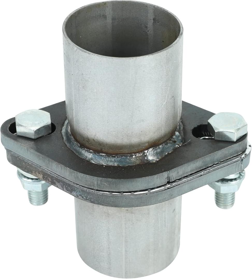 Exhaust Oval Flange QuickFix Repair Pipe Kit w/Gasket & Hardware Universal 2.25" ID 2 Bolts
