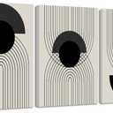 Drsoum Black Boho Wall Art Framed Modern Decor Bohemian Wall Decor Abstract Geometry Lines Prints Ready to Hang 12x16in Framed (16L" x 12W", Wrapped Framed)