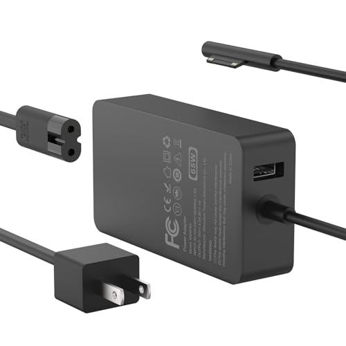 65W Charger Compatible with Microsoft Surface Pro 11, 10, 9, 8, 7+, 7, 6, 5, 4, 3, X, Power Adapter for Windows Surface Laptop 7/6/5/4/3/2/1, Go Tablet, Book 3/2/1, Support 44W, 36W, LED, 10FT