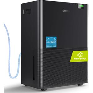Energy Star 2024 Dehumidifier with [ Pump] for Basement  [44dB Quiet, Easy to Clean & Clog-Free], Max 75 Pints/Day, 16.5ft Drain Hose, Auto Shut-Off, Auto-restart, Black