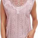Women's Sleeveless Back Key Hole Tunic Tank Tops Casual Lace Shirt Blouses (Light Pink, Size Small)
