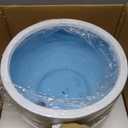 Kante 13.8 Inch Dia Concrete Bowl Planter, Large Tapered Bottom Plant Pot with Drainage, Smooth White Finish with Aqua Blue Interior, Ideal for Porch, Home, Garden, Patio