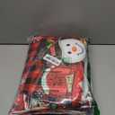 8 Pcs Christmas Shower Curtain Set Xmas Santa Bathroom Decoration Christmas Tree Hand Towels Snowman Toilet Lid Cover Bathroom Rugs Xmas Shower Curtain with Hooks (Buffalo Plaid)