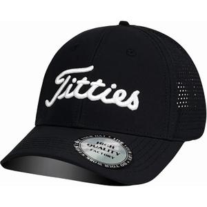 Bamveio Tittiess Golf Hats for Men Women,Funny Titties Golf Gifts Baseball Cap for Adults Humor,Black 2 (Black)