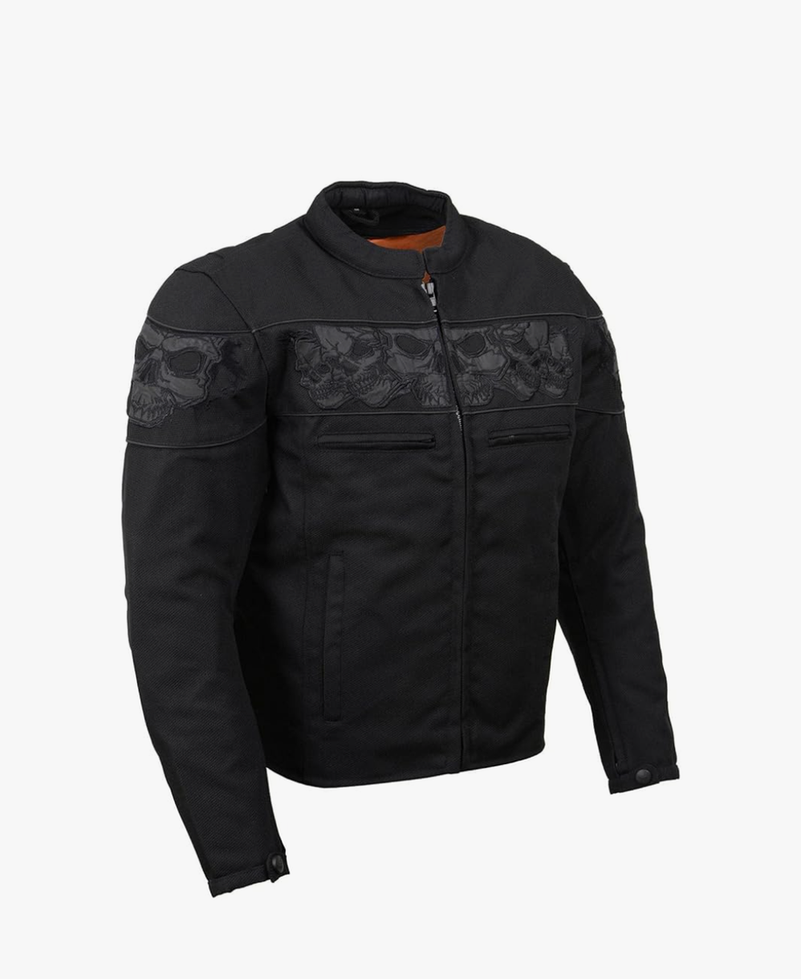 Milwaukee Leather mens Mpm1730 Black Textile Motorcycle Jacket for Men XXL
