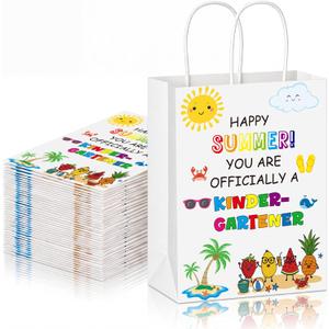 Crtiin 24 Pcs End of Year Gifts Bags for Kindergartener, Summer Party Favor Bags Bulk with Handles, Last Day of School Goodies Bag, Class Present Bag for School's Out Classroom Favor Student Classmate