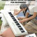 The ONE Smart Keyboard COLOR 61 Lighted Keys Piano Keyboard, Electric Piano for Beginners with 256 Tones, 64 Polyphony, Built-in LED Lights & Apps, Supports USB MIDI/Headphones (White), 11.73 x 35.12 x 3.37 inches