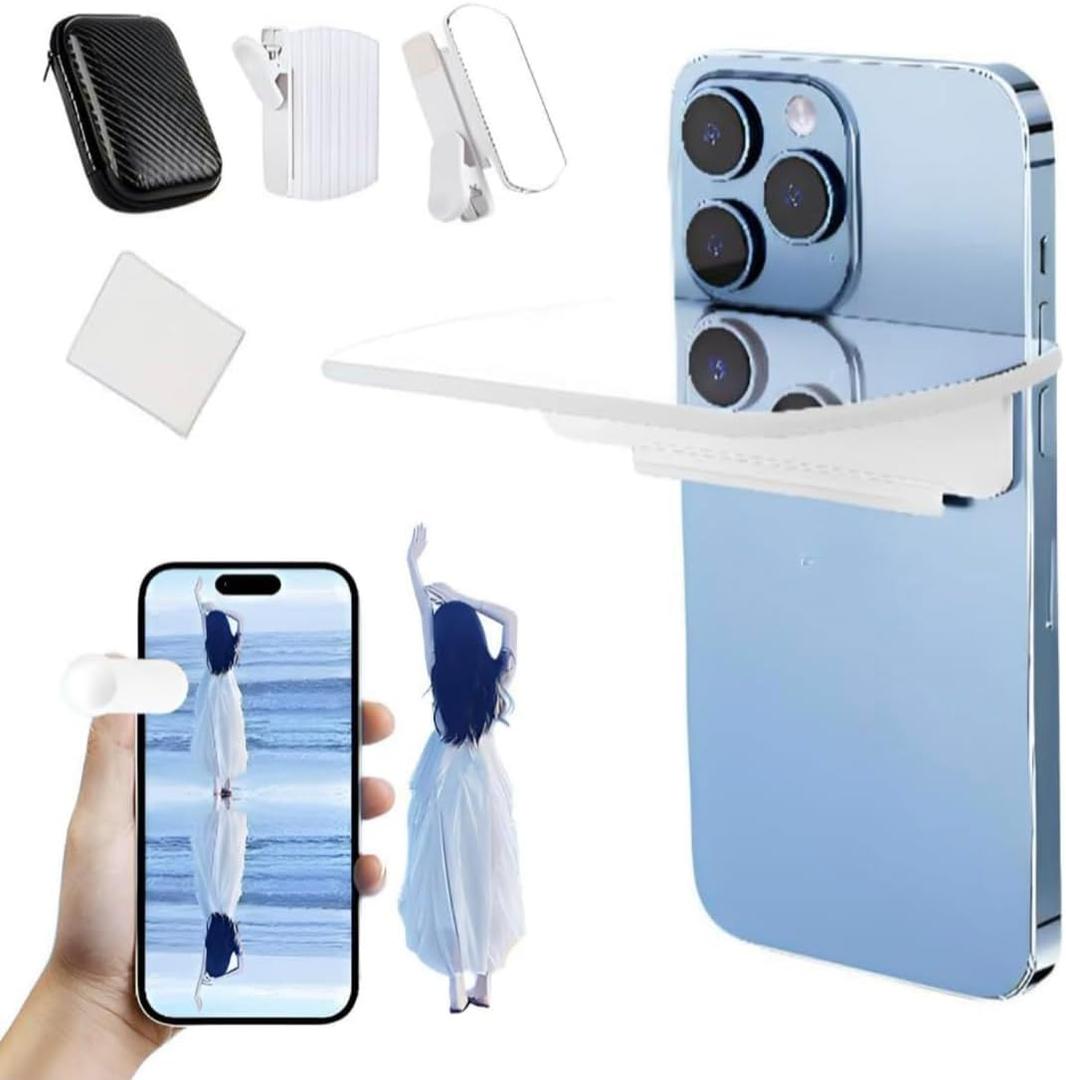 Mirror Reflection Clip Kit For iPhone,Smart Phone Camera Mirror Reflection Clip Kit Upgrade With Mirror Effect Lens,No Edit Needed,Create Stunning Reflections Instantly,Perfect For Outdoor Photography