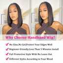 Headband Bob Wig Human Hair Glueless Straight Wigs for Black Women 8Inch