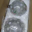 Yinhua Christmas Decorations Indoor, 2 PCS 4" Light Up Christmas Tree Crackle Glass Balls, Lighted Deer Santa Snowman Globe Light with Timer, Xmas Centerpieces for Tables Mantel Fireplace Gift