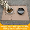 Ptlom Dog Food Mat Anti-Slip Bowl Mats for Food and Water, Waterproof Pet Placemat with High Raised Edges, Silicone Puppy Feeding Tray for Small, Medium Large Dogs Cats, Taupe, 31.5" 23.6"
