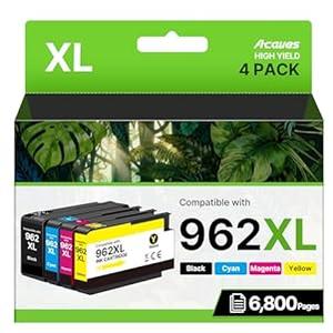 Acaves 962XL Ink Cartridges Combo Pack HP962XL/ 962 Ink Cartridges Combo Pack for HP Ink 962XL Combo Pack HP962XL Use with HP Officejet Pro 9010 9015 9018 9020 9025 Printers, 4 Pack