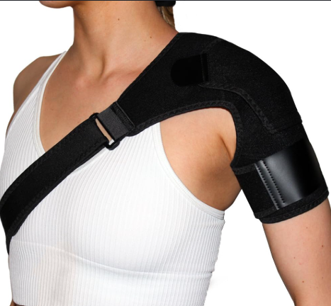 Recovery Shoulder Brace for Men and Women, Shoulder Stability Support Brace, Adjustable Fit Sleeve Wrap, Relief for Shoulder Injuries and Tendonitis, One Size Regular (BLACK)