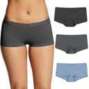 Maidenform Women's Underwear Boy Shorts Pack, 3-Pack, Stretch Cotton Underwear Women Pack, Comfy Boy short Panties for Women, S