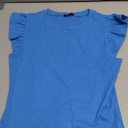 Sampeel Womens Ruffle Trim Tee Sleeveless Round Neck Summer Casual Fitted Blouse Outdoor Tops Lightweight Shirts 2026, Size M