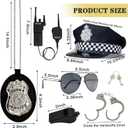 Police Accessories Kit Police Pretend Play Toys Set Hat Handcuffs Officer Costume for Halloween costume Accessories (Black)