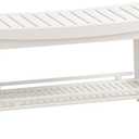 Bamboo Entryway Storage Bench with Shelves Shoe Rack Bench Seat Organizer for Porch Bedroom Bathroom Balcony 39 x 13 x 19.2 Inches White (39 X 13 X 19.2 Inches Wihte)