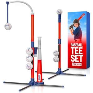 Tee Ball Set for Kids - 4 Year Old Boy Birthday Gift - Baseball Batting Tee for Kids - T Ball Set for Toddlers 3-5, 4-6 - Tball Toys for Ages 3 4 5 6 Year Old Boy - Toddler Outdoor Toys, Baseball Tee