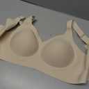 LetsJoli Bras for Women Supportive Wireless Push Up Bra Full Coverage No Underwire Seamless Plus Size for Older Women (Beige, Large)