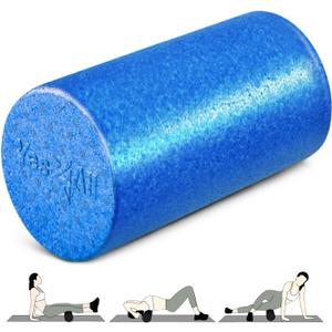 Yes4All High-Density EPP Round Back Roller Foam, Exercise Foam Roller for Yoga, Pilates & Stretching - 12 inch (Blue)