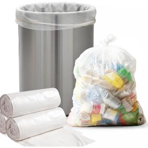 Premium 40-45 Gallon Trash Can Liners 250 Count (40" x 48") – Strong Multipurpose Clear Trash Bags on Easy-Tear Rolls for Home, Office, Commercial & Industrial Use