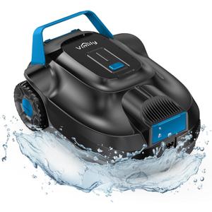 2024 New Upgraded Robotic Pool Vacuum, Cordless Robotic Pool Cleaner, 5000 mAh Lasts Up to 120 Mins, Ideal for Above Ground Pools, Self-Parking, LED Indicator, Efficient Leaf and Debris Removal