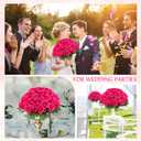 50 Pcs Artificial Rose Bluk Fake Flowers with Long Stem Realistic Silk Roses Bouquet Coffee Table Decor Flower Arrangement for Wedding Centerpieces Home Office Farmhouse Holiday Decorations