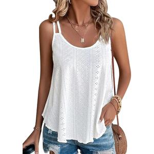Women's Tank Tops Sleeveless Summer Top Spaghetti Strap Spring Shirt Loose Fit Beach Vacation 2025 Casual L