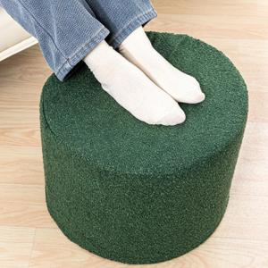 Asuprui Supportive Boucle Pouf Ottoman and Foot Rest Elevate Your Living Room Decor with Lightweight Pouf Filler Modern Foam Stuffed Poof Perfect to Rest Your Feet Moss Green