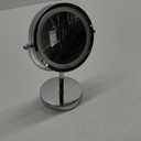 OVENTE 6" Lighted Makeup Mirror with 1X/7X Magnification, Cordless Tabletop Mount Vanity Round Mirror with 360° Swivel Design and Double Sided Cool Tone LED Ring Light, Polished Chrome MLT60CH1X7X