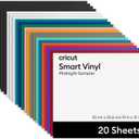 Cricut Smart Vinyl Matless Permanent Vinyl, Colorful Sampler 13 in x 12 in (20 ct)