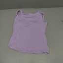 SUUKSESS Women Padded Open Back Boat Neck Tank Tops Double Lined Basic Shirts (Medium, Light Purple)