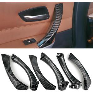 Car Door Handle Compatible with BMW 3 Series E90 E91 2006-2012 Interior Door Pull Handles Replace Cover Assembly for 323i 325i 328i 330i 335i (Carbon Fiber Color)