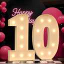 Light up Numbers 10, 3FT Giant Marquee Numbers for 10 Birthday Decoration, Large Light Up 10 for Anniversary Party Decor Birthday Sign, Pre-Cut Foamboad Mosaic DIY