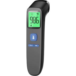 No-Touch Thermometer for Adults and Kids, Digital Baby Thermometer with Fever Alarm, 1 Second Fast Result, Easy to use, 2 in 1 Mode (Black)