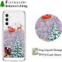 for Samsung Galaxy A25 5G Case Galaxy A25 5G Christmas Phone Case Glitter Sparkle Liquid Floating Case Shockproof Clear Soft TPU Bumper Cover Xmas Santa Claus Silicone Case, Colorful