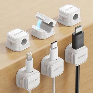 5 Pack Magnetic Cable Clips [Cable Smooth Adjustable] Cord Holder, Under Desk Cable Management, JOYROOM Adhesive Wire Holder Keeper Organizer for Home Office Desk Phone Car Wall Desktop Nightstand