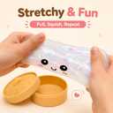 Flashing Dumpling Squishies Stress Balls, Glitter Squishies Dumpling Fidget Sensory Toy with Food Steamer, Squeeze Dough Ball for Stress Relief, Stretchy Desk Toys Gift